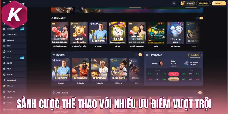 Sảnh cược thể thao với nhiều ưu điểm vượt trội